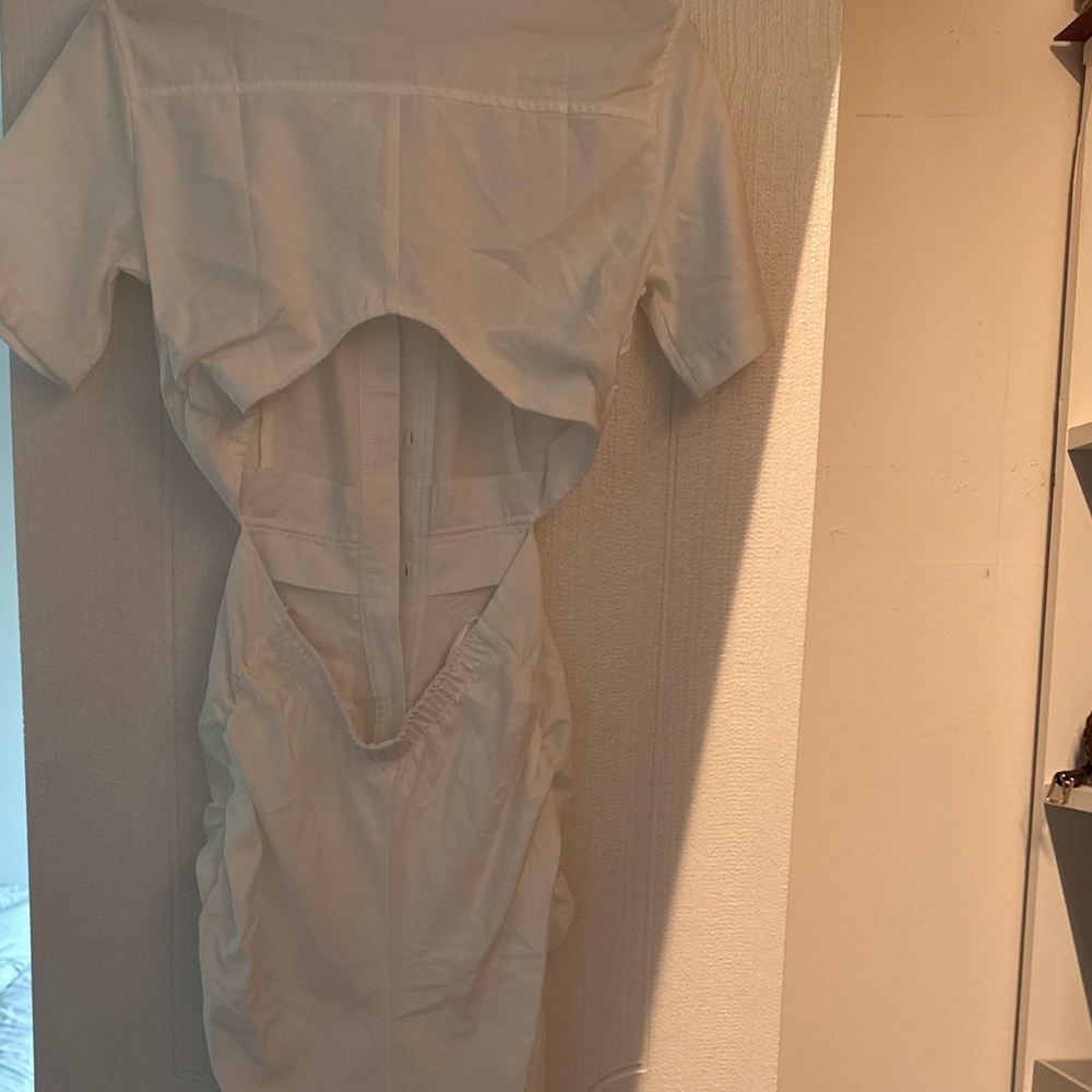 SHEIN White Maxi Dress | Ruched Waist | Size S | Brand New - Picture 2 of 6